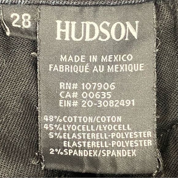 Hudson Jeans Womens Black Straight Skinny Leg Jeans‎ Size 28 - Picture 10 of 11